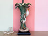 Majolica Style Heron Lamp