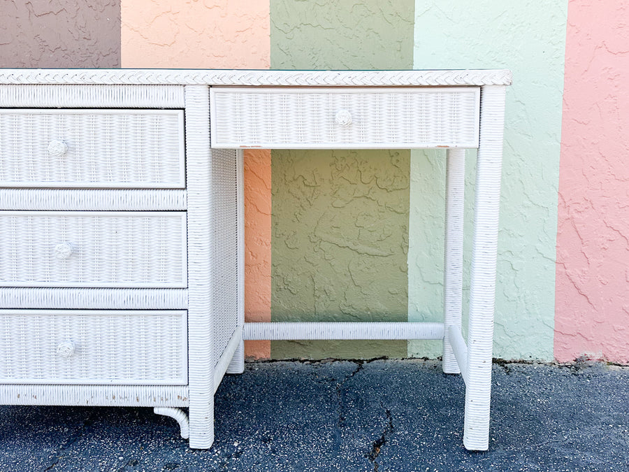 Braided Wicker Chic Desk
