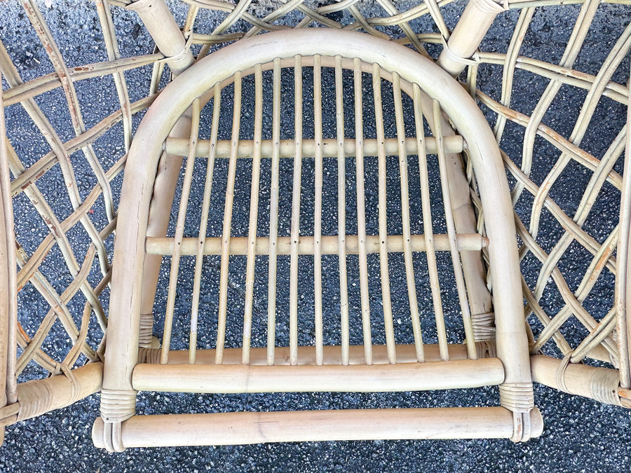 Pair of Ficks Reed Rattan Barrel Chairs
