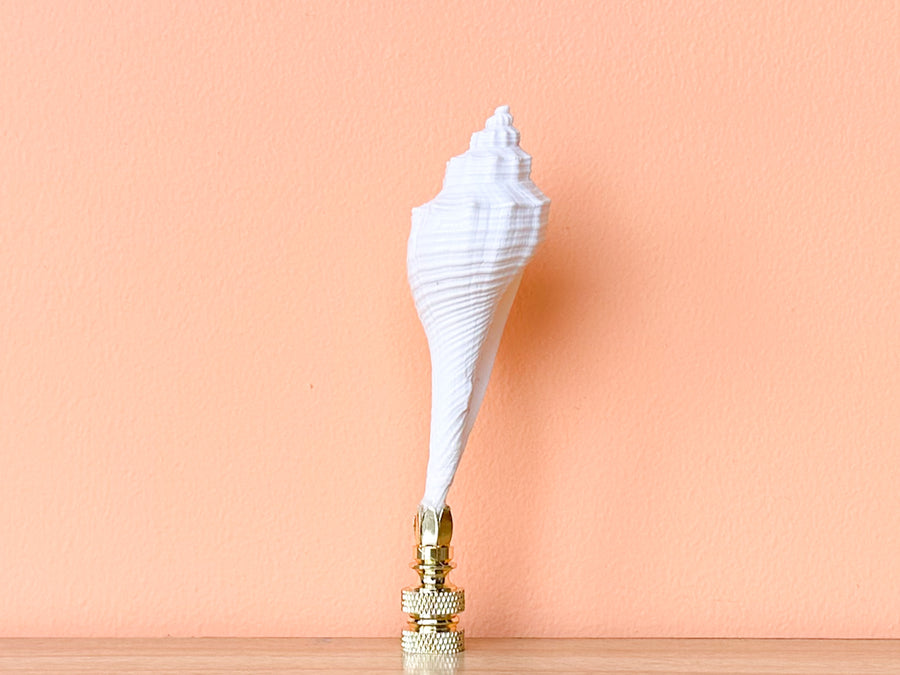 White Spindle Shell Finial