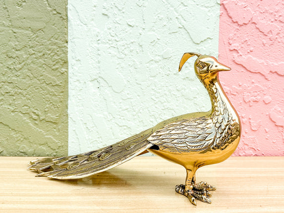 Large Brass Peacock