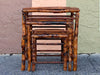 Set of Three Tortoiseshell Rattan Nesting Tables