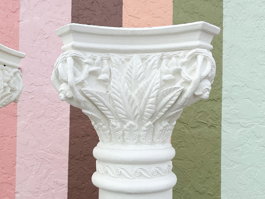 Pair of Plaster Monkey Columns