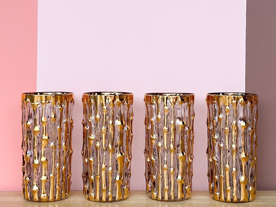 Set of Seven Imperial Faux Bamboo Glassware