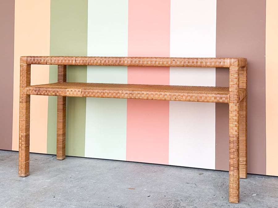 Coastal Chic Rattan Wrapped Console