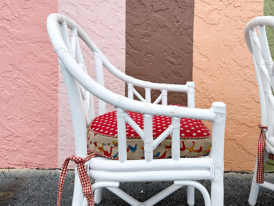 Pair of McGuire Feather Back Chairs