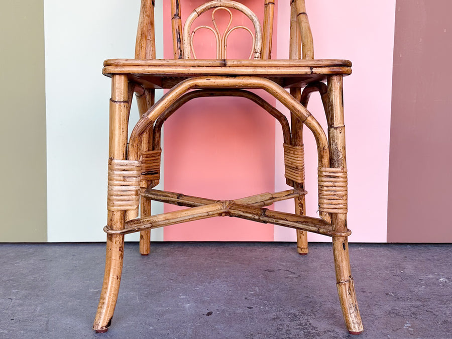 Whimsical Rattan and Cane Desk Chair