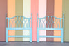 Pair of Turquoise Ficks Reed Twin Headboards