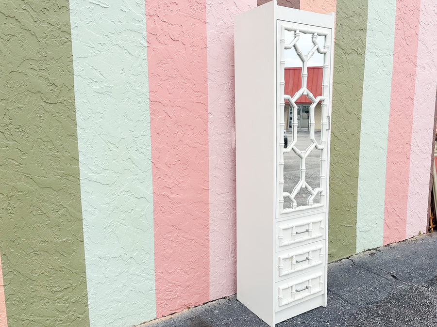 Palm Beach Faux Bamboo Mirrored Cabinet