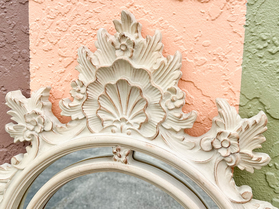 Floral Shell Motif Mirror