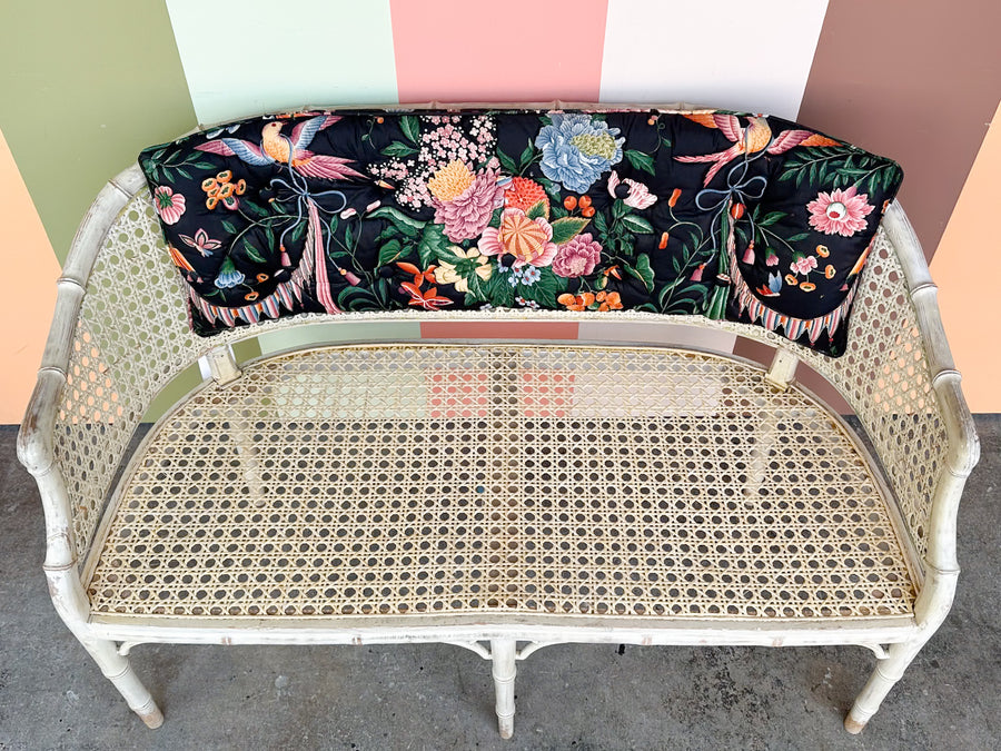 Faux Bamboo and Cane Bench