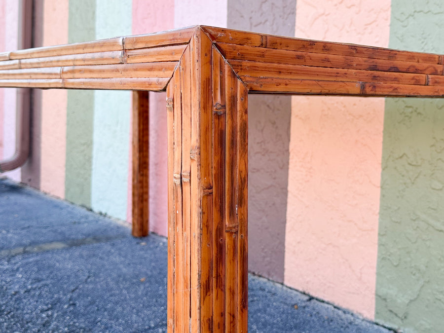 Tortoiseshell Fretwork Bamboo Dining Table