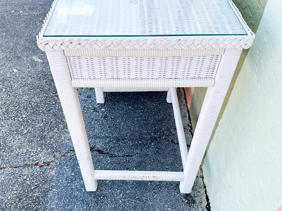 Braided Wicker Chic Desk