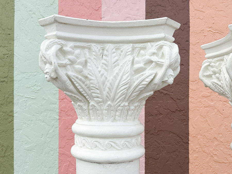 Pair of Plaster Monkey Columns