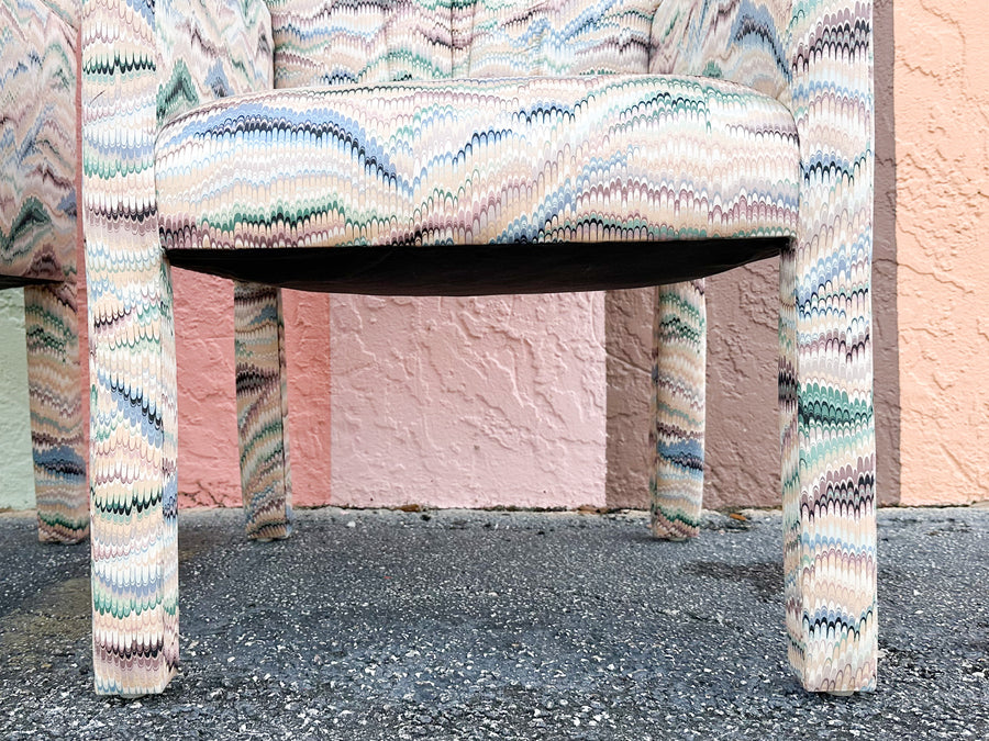 Pair of Art Deco Chic Upholstered Chairs