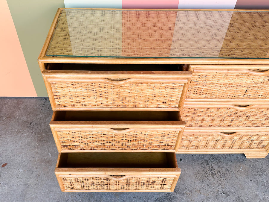 Island Style Rattan Wrapped Dresser