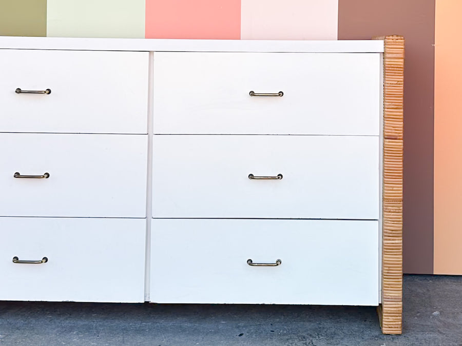 Coastal Cool Rattan and Laminate Dresser