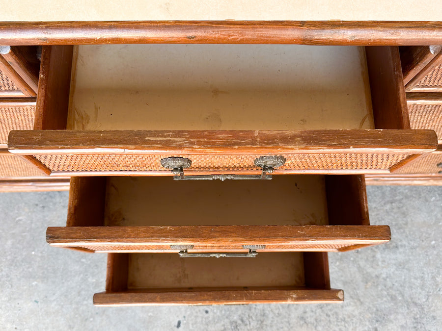 Handsome Rattan Dresser