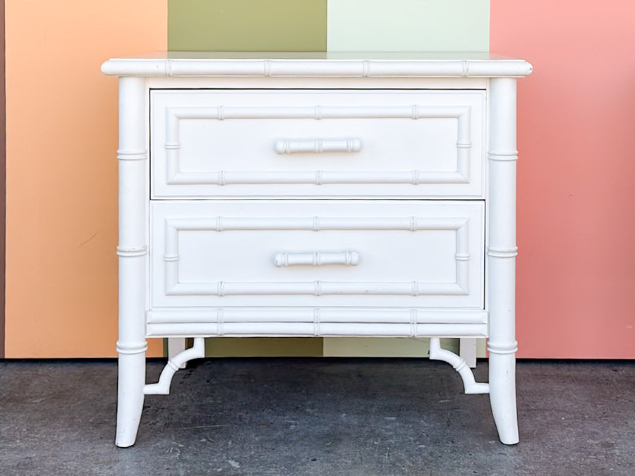 Pair of Dixie Aloha Faux Bamboo Nightstands