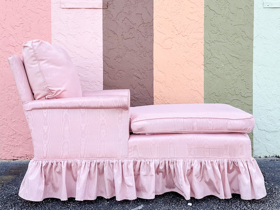 Pink Chic Satin Upholstered Chaise