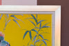 Yellow Framed Chinoiserie Fabric Panel Art
