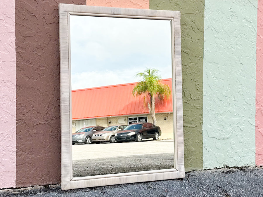 Coastal Rattan Wrapped Mirror