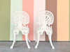 Pair of Aluminum Greek Key Outdoor Chairs