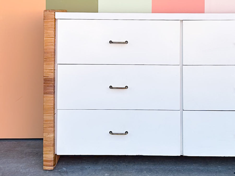 Coastal Cool Rattan and Laminate Dresser