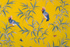 Yellow Framed Chinoiserie Fabric Panel Art