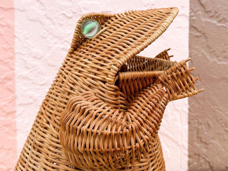 Wicker Frog Planter