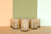 Set of Eight Etched Bamboo Glassware