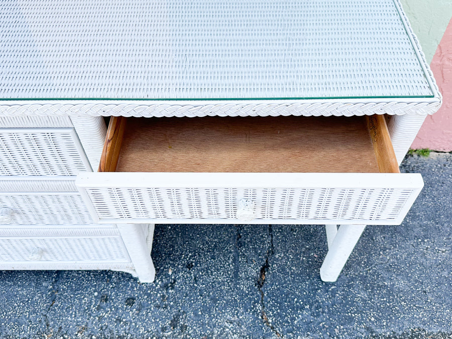 Braided Wicker Chic Desk