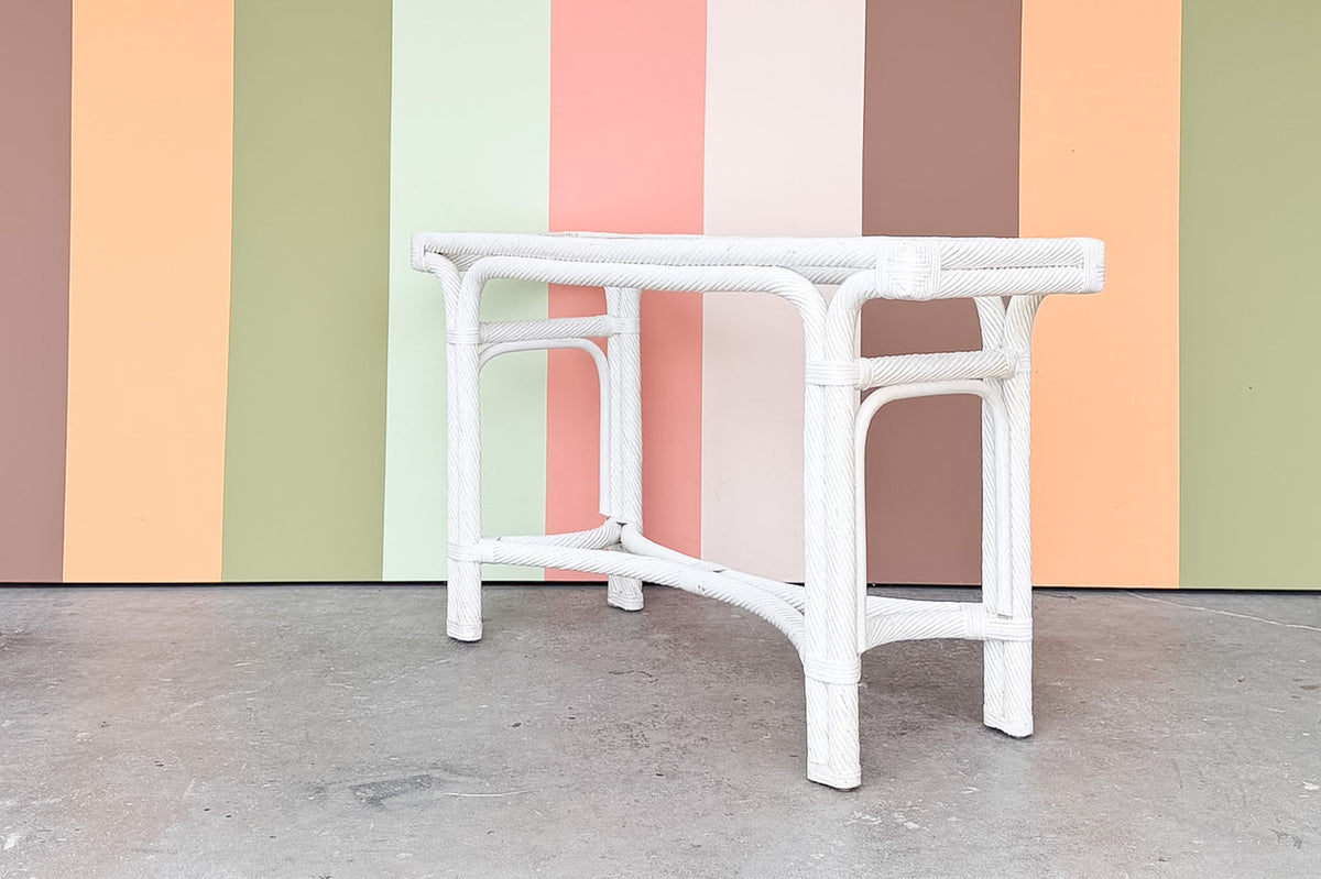 Pencil Reed Twisted Rattan Console