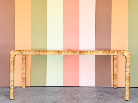 Baldwin Style Rattan Wrapped Dining Table