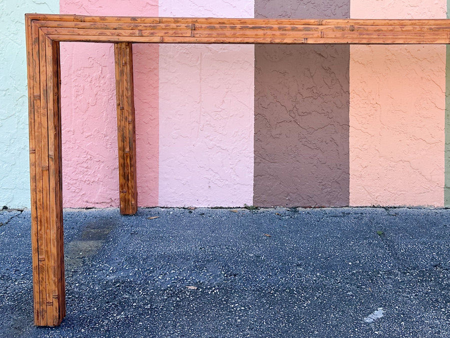 Tortoiseshell Fretwork Bamboo Dining Table