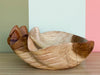Small Hand Carved Teak Clam Shell