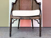 Handsome Cane and Faux Bamboo Barrel Chair