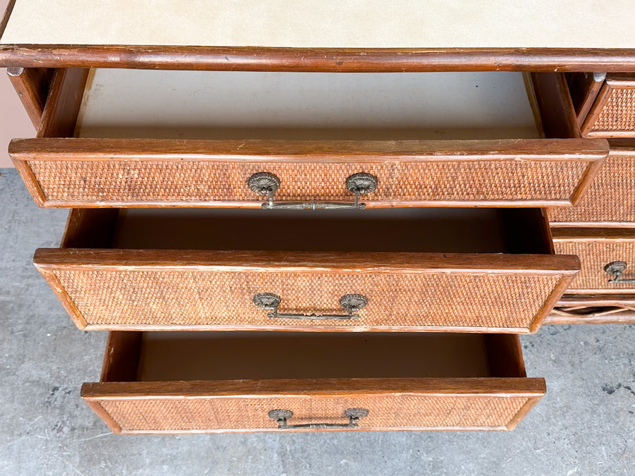 Handsome Rattan Dresser