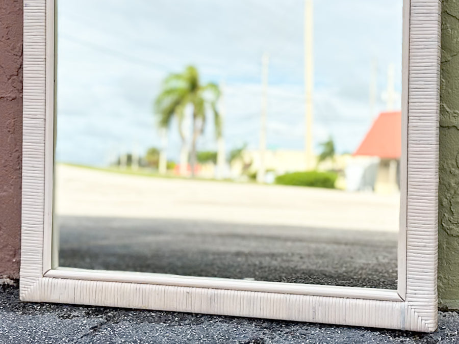Coastal Rattan Wrapped Mirror