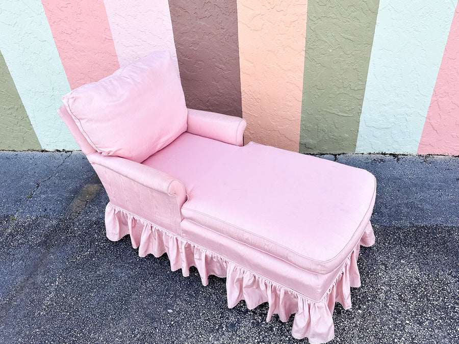 Pink Chic Satin Upholstered Chaise