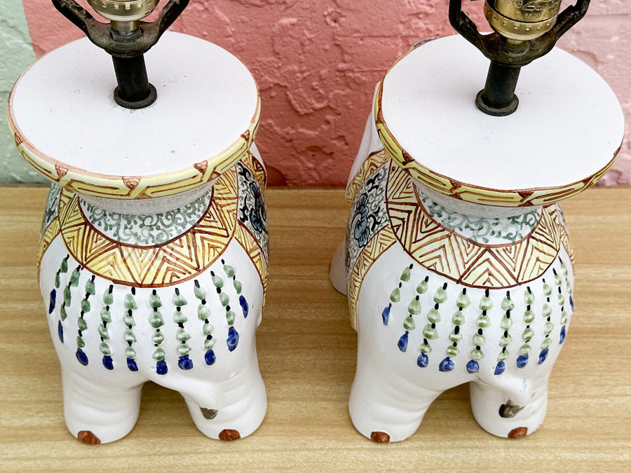 Pair of Adorable Elephant Lamps