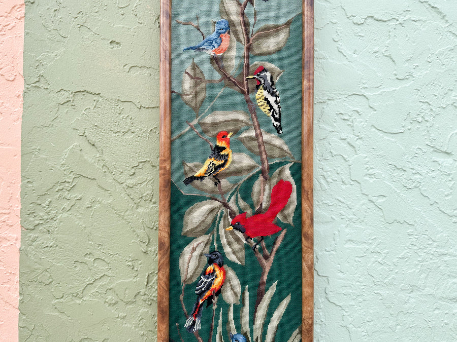 Beautiful Bird Needlepoint Framed Art