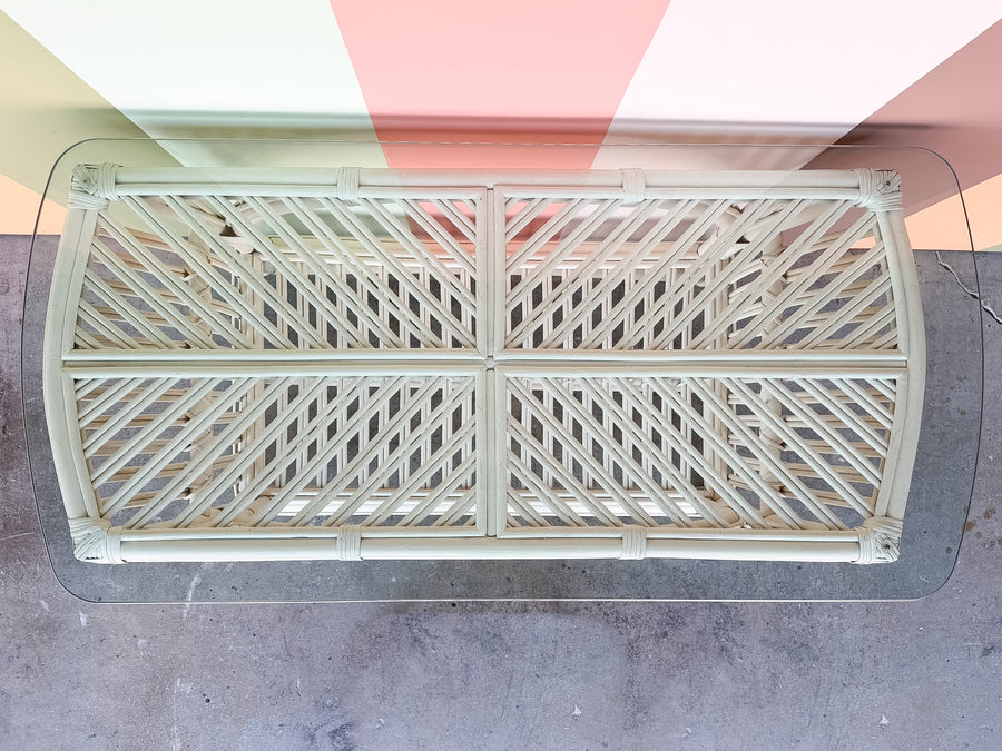 Double Pencil Reed Rattan Console