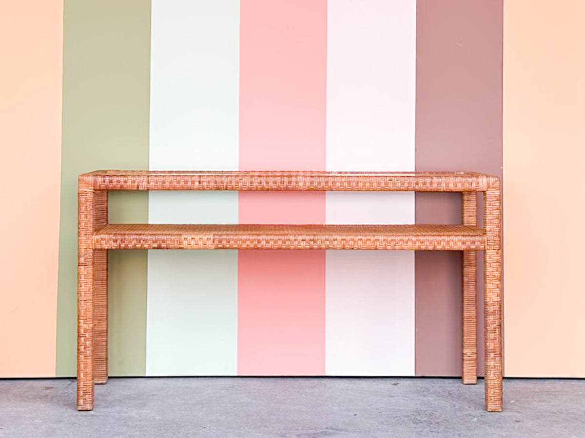 Coastal Chic Rattan Wrapped Console