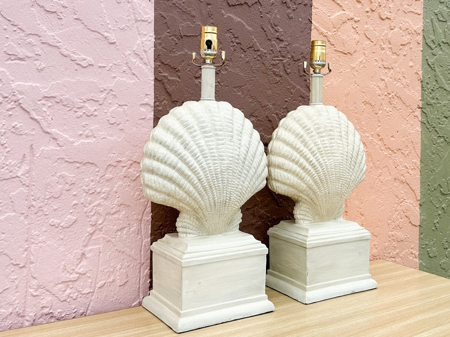 Pair of Coastal Classic Shell Lamps