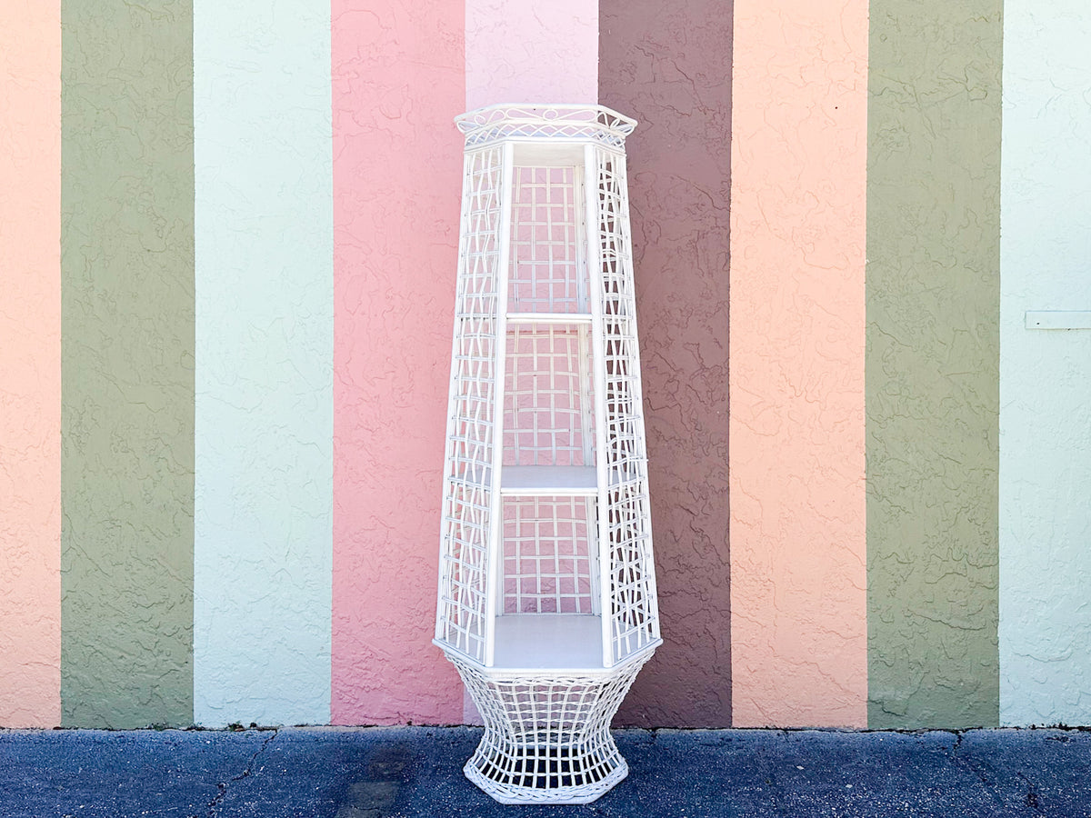 Rattan Lattice Etagere