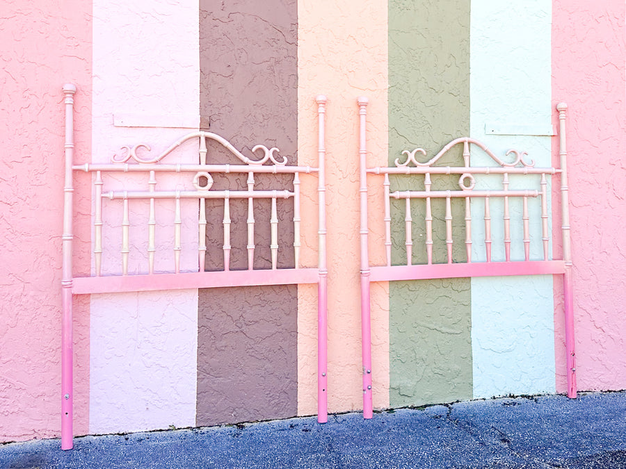 Pair of Pretty Pink Twin Headboards