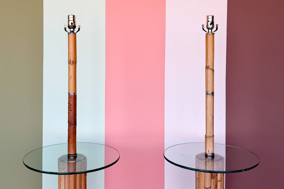 Pair of Old Florida Bamboo Table Lamps