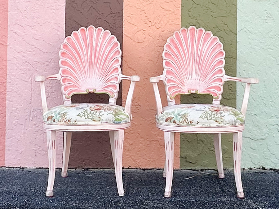 Set of Eight Shell Back Dining Chairs