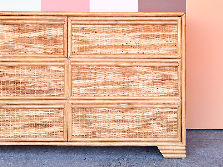 Island Style Rattan Wrapped Dresser